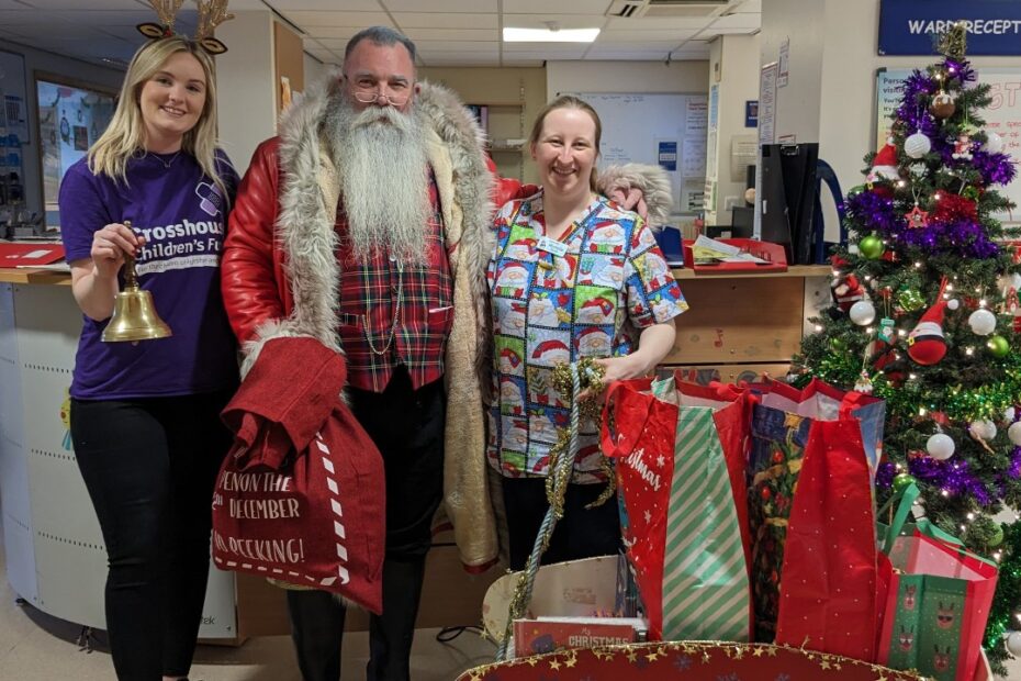 Santa visiting Children's Ward at NHS Ayrshire & Arran